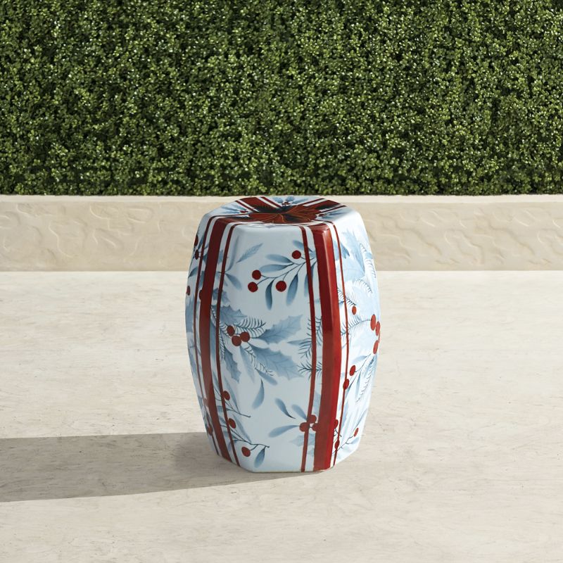 Frontgate Holly Handpainted Accent Stool