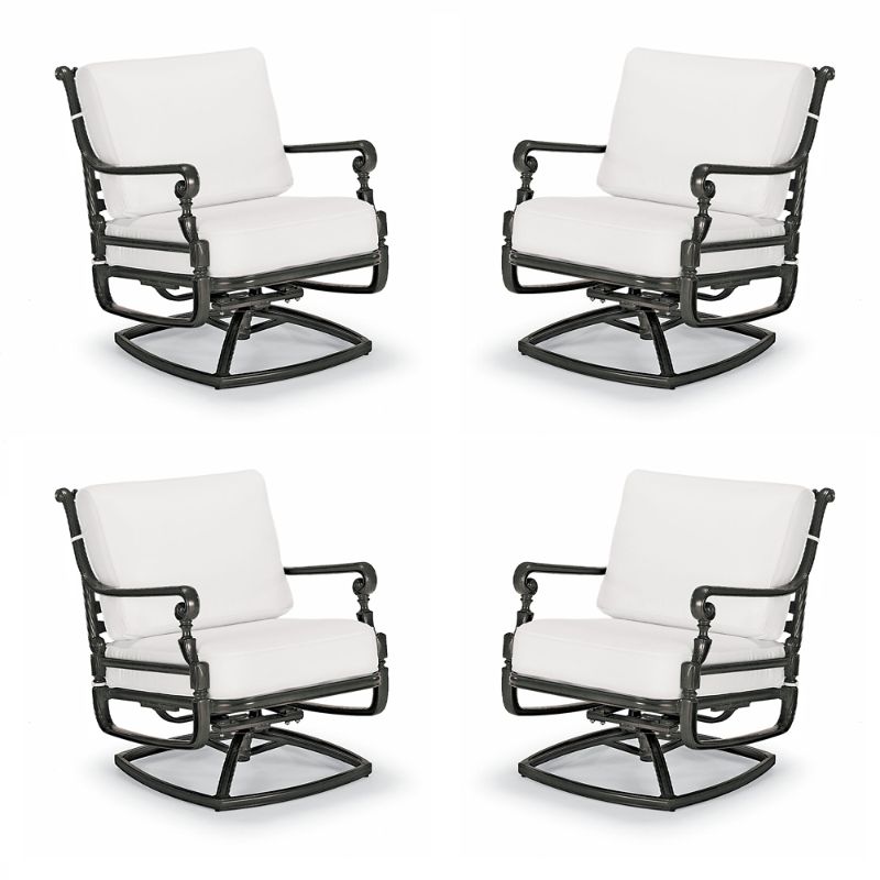 Frontgate Carlisle 4-pc. Swivel Lounge Chair With Cushions In Onyx Aluminum
