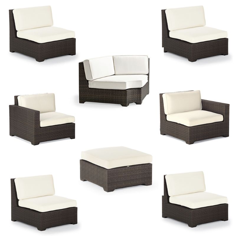 Frontgate Palermo 8-pc. Curved Modular Set In Bronze Wicker