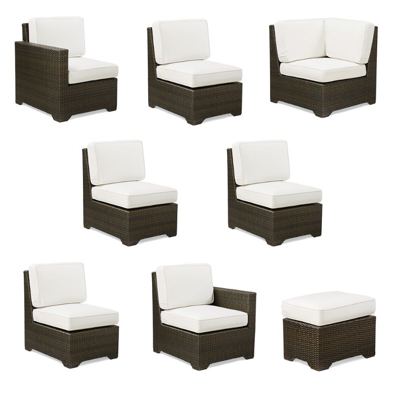 Frontgate Small Palermo 8-pc. Modular Set In Bronze Wicker