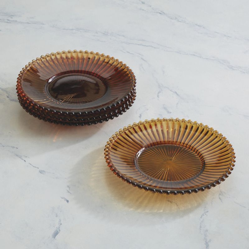 Frontgate Set Of 4 Ribbed Appetizer Plates