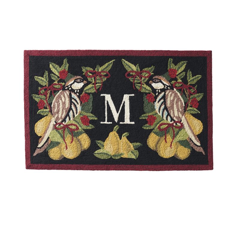 Frontgate Partridge Pear Tree Monogram Door Mat In Multi