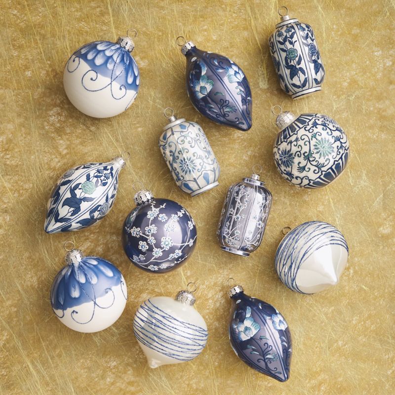 Frontgate Azure Adornment Ornaments, Set Of 12