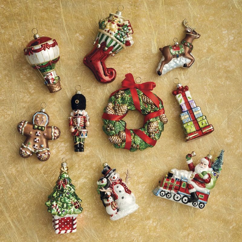 Frontgate Festive Christmas Iconic Ornaments, Set Of Ten