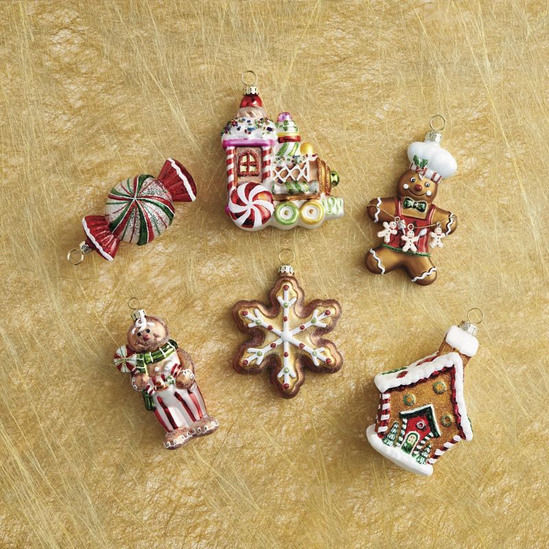 Frontgate Set Of 6 Gingerbread Collectible Ornaments