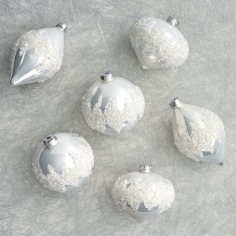 Frontgate Set Of 6 Icy Enchantment Ornament Collection