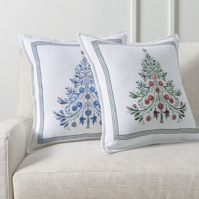 Frontgate Shimmering Christmas Pillow Cover In Red