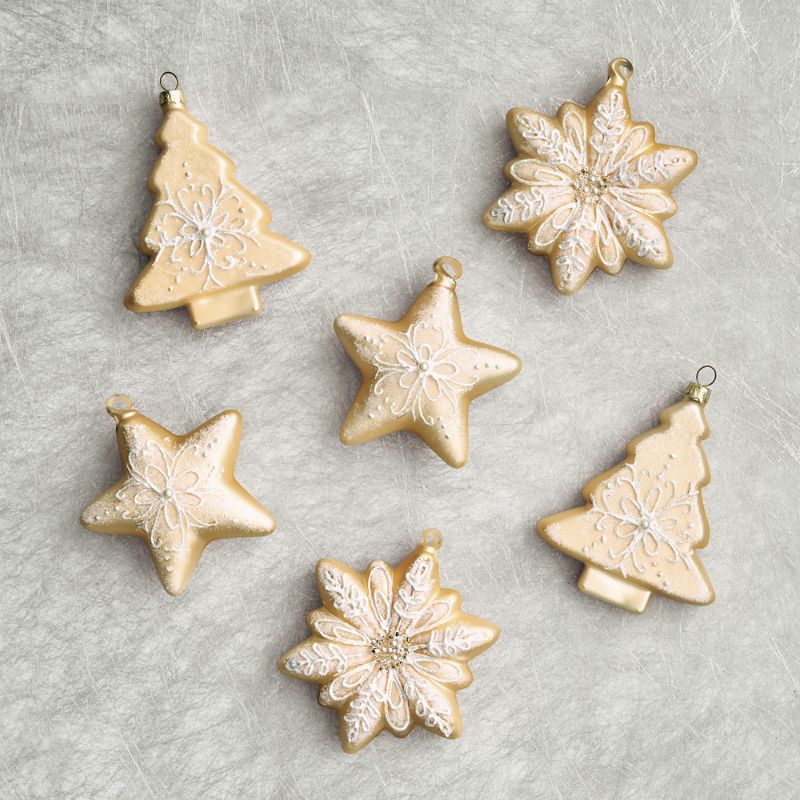 Frontgate Set Of 6 Festive Iced Cutout Ornaments