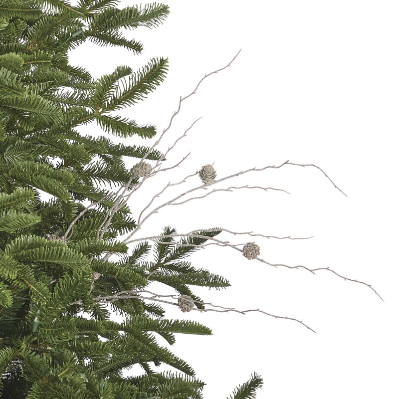 Frontgate Set Of 6 Frosted Glitter Pinecone Stem In Green