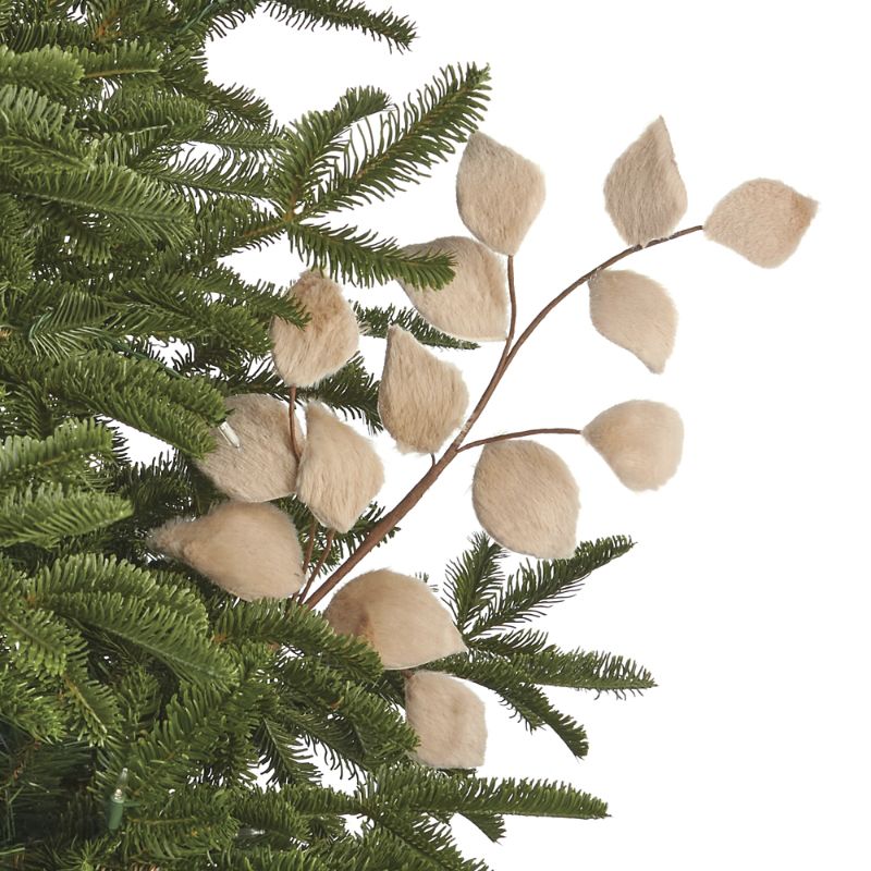 Frontgate Set Of 6 Faux Fur Leaf Stem In Neutral
