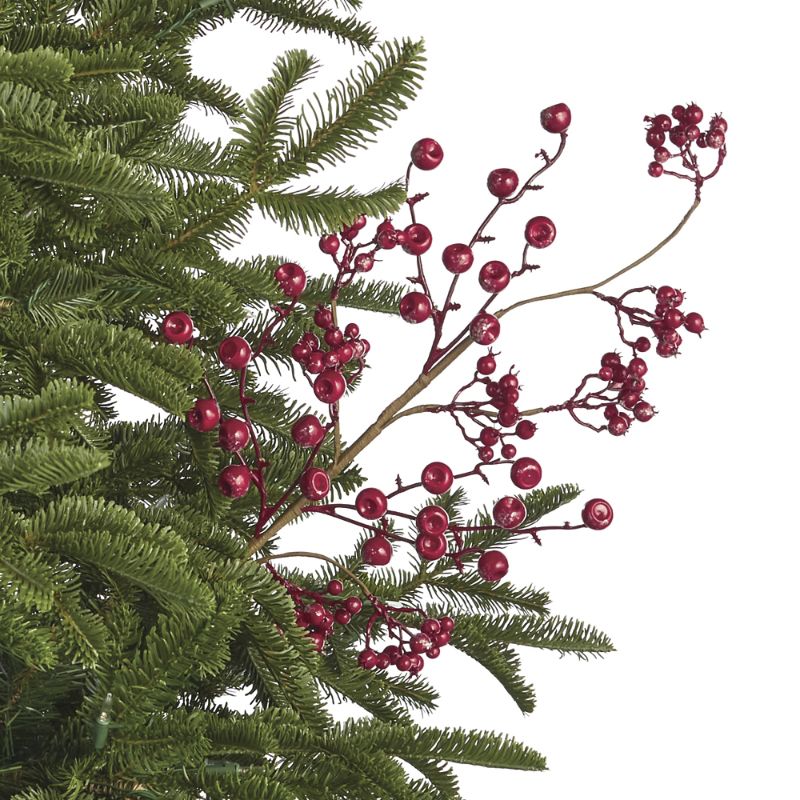 Frontgate Set Of 6 Glitter Berry Stems In Red