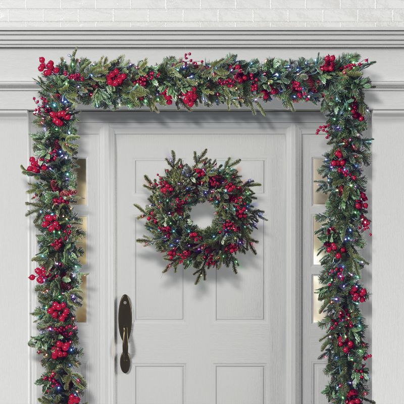 Frontgate Fraser Fir And Holly Color Changing Greenery Collection