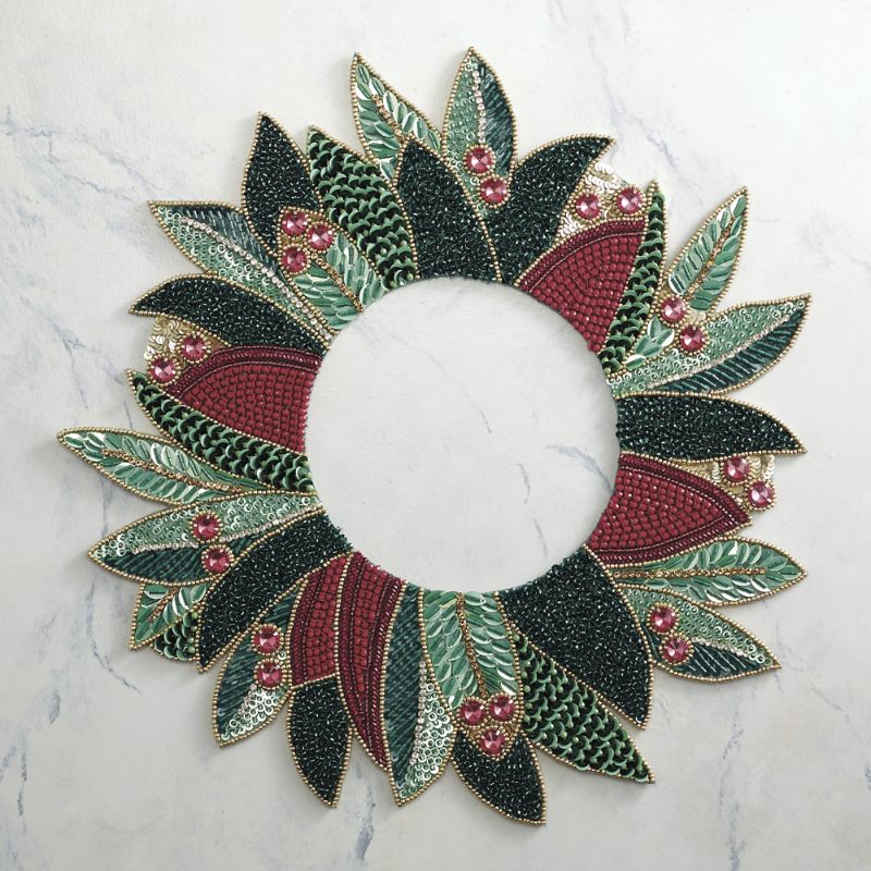 Frontgate Set Of 2 Boughs Of Holly Placemats In Green
