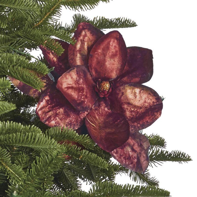 Frontgate Set Of 6 Metallic Magnolia Stems In Red