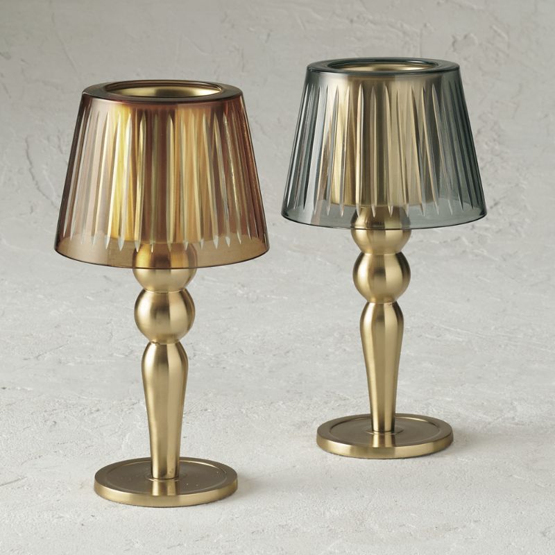 Frontgate Emilee Glass Votive Table Lamp In Orange