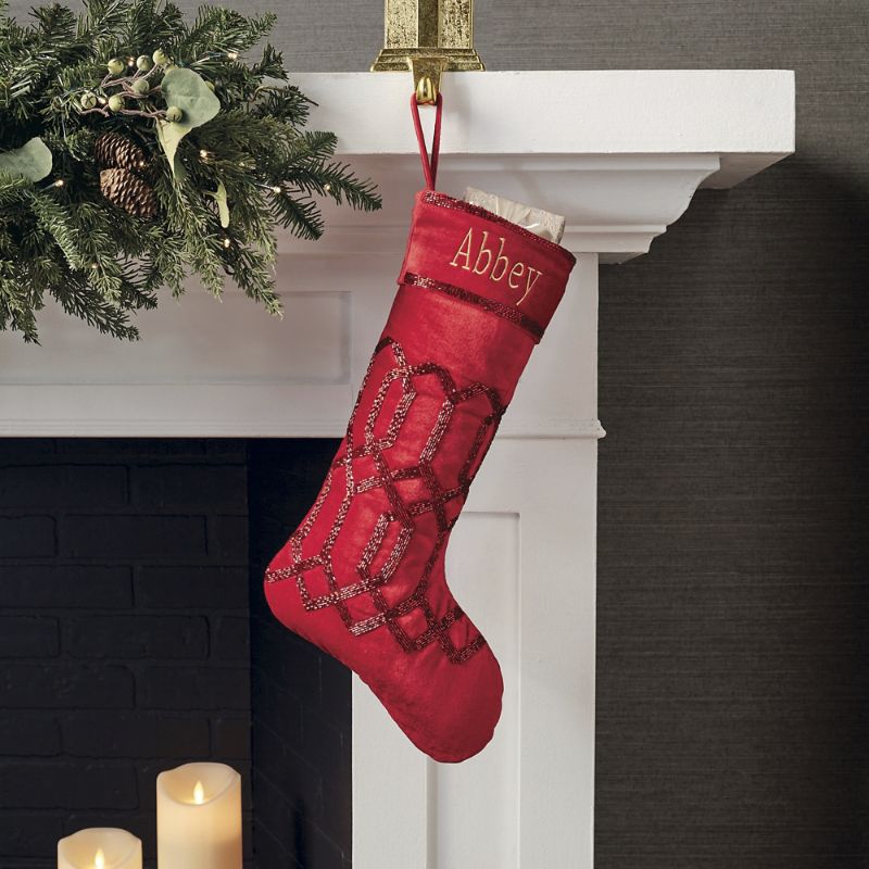 Frontgate Ruby Noel Stocking In Red