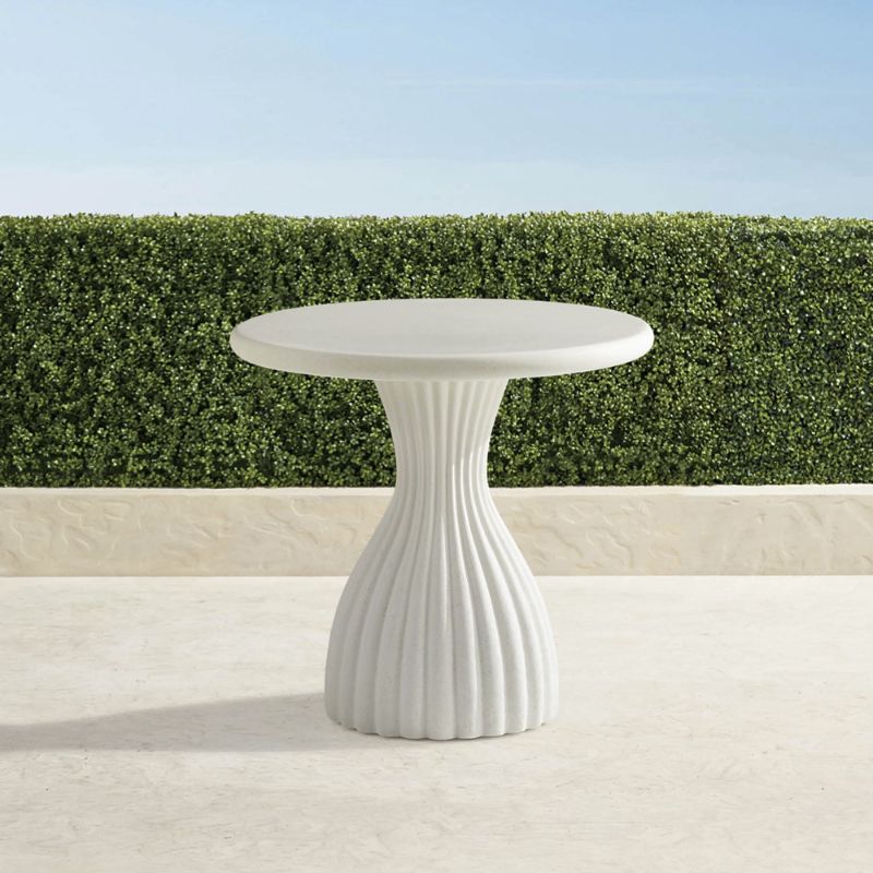 Frontgate Pietra Cast Stone Bistro Table In White