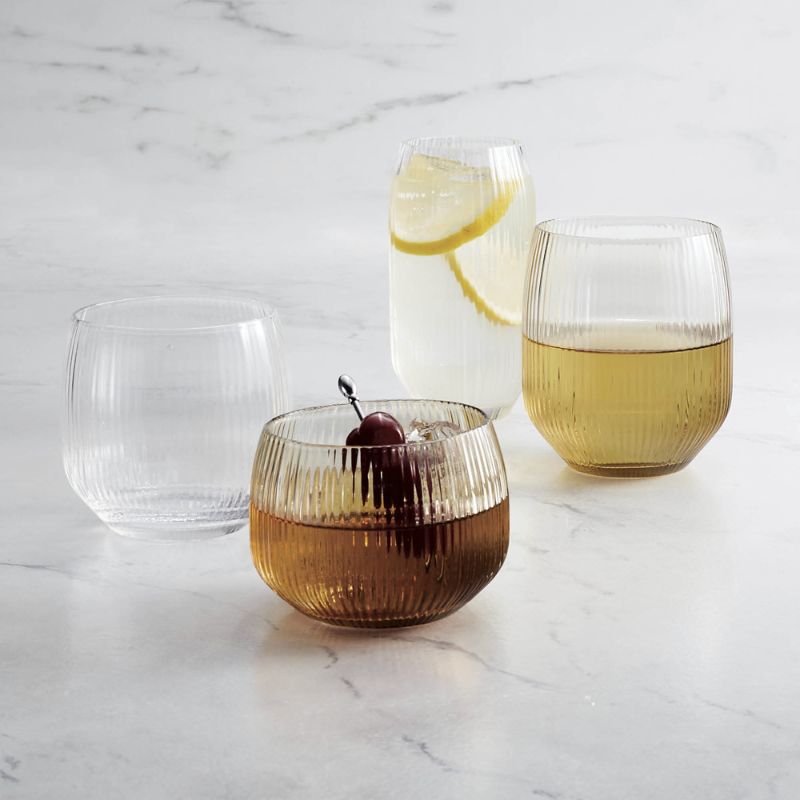 Set of 4 Elessa Glassware  Clear Clear Highball Glass  Frontgate