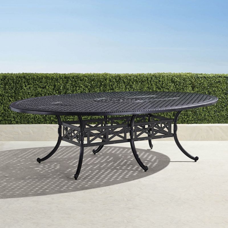 Frontgate Carlisle Oval Cast-top Dining Table In Onyx Finish