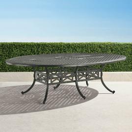 Carlisle Oval Cast-top Dining Table in Slate Finish