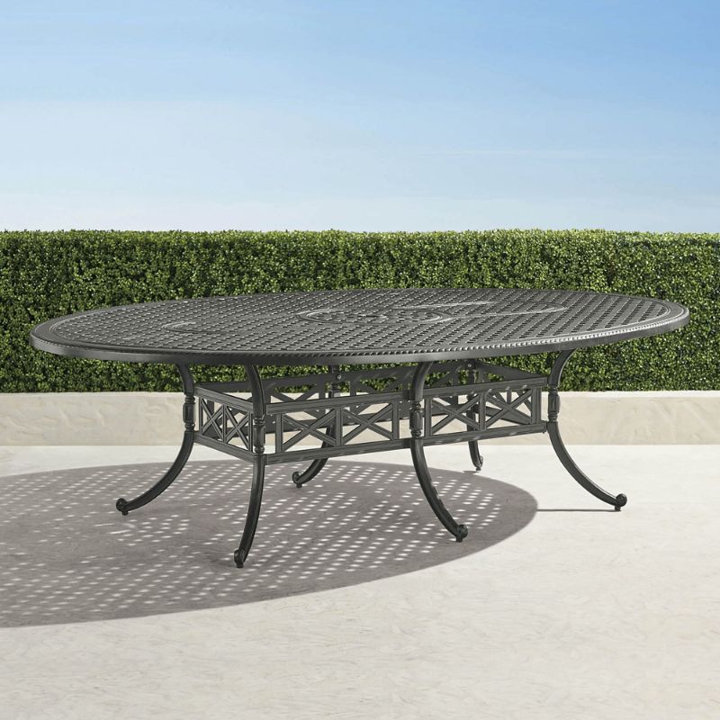 Frontgate Carlisle Oval Cast-top Dining Table In Slate Finish