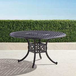 Carlisle Round Cast-top Dining Table in Onyx Finish