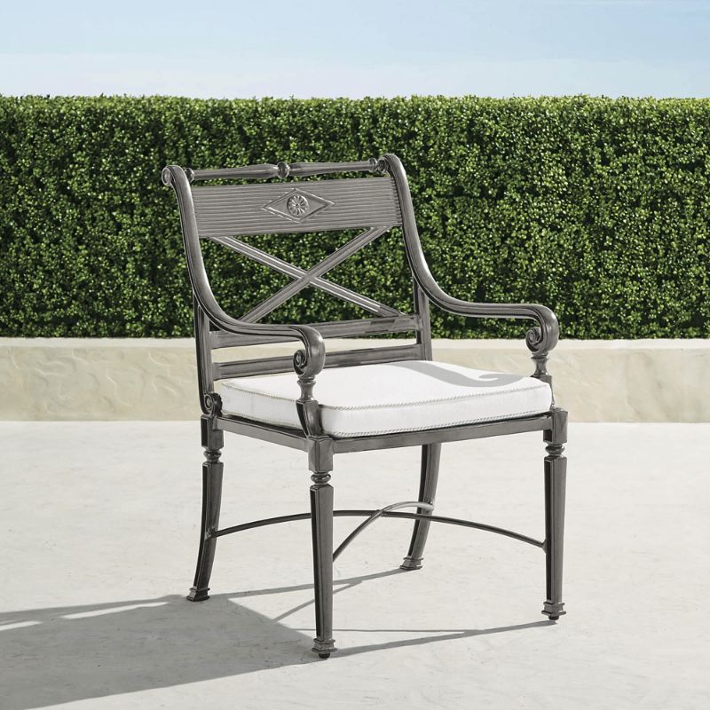 Frontgate Set Of 2 Carlisle Slate Dining Arm Chairs