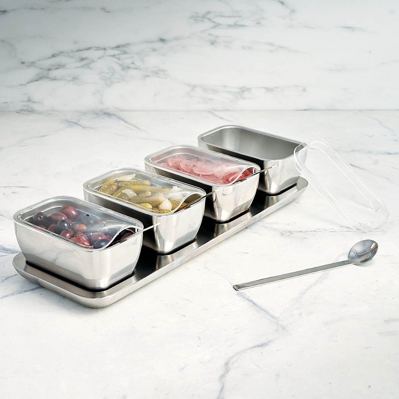 Super Chill Four-section Insulated Condiment Server with Lids