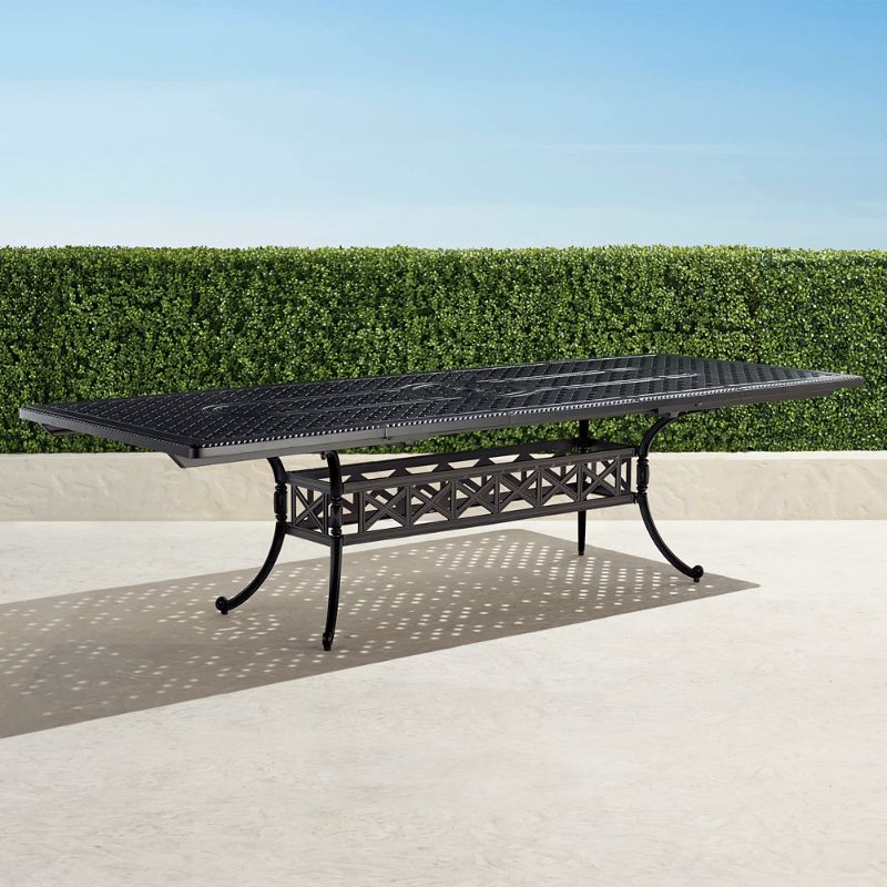 Frontgate Carlisle Extending Cast-top Dining Table In Onyx Finish