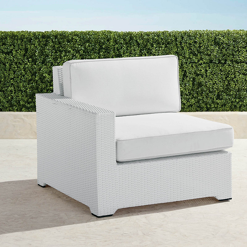 Palermo Left-facing Chair with Cushions in White Finish