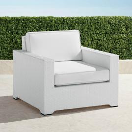 Palermo Lounge Chair with Cushions in White Finish