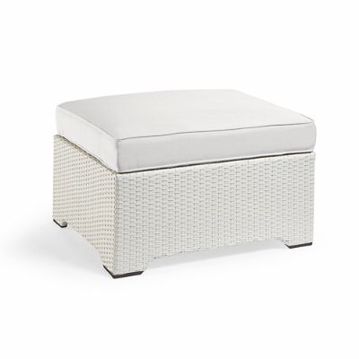 Palermo Medium Ottoman With Cushion In White Finish Frontgate