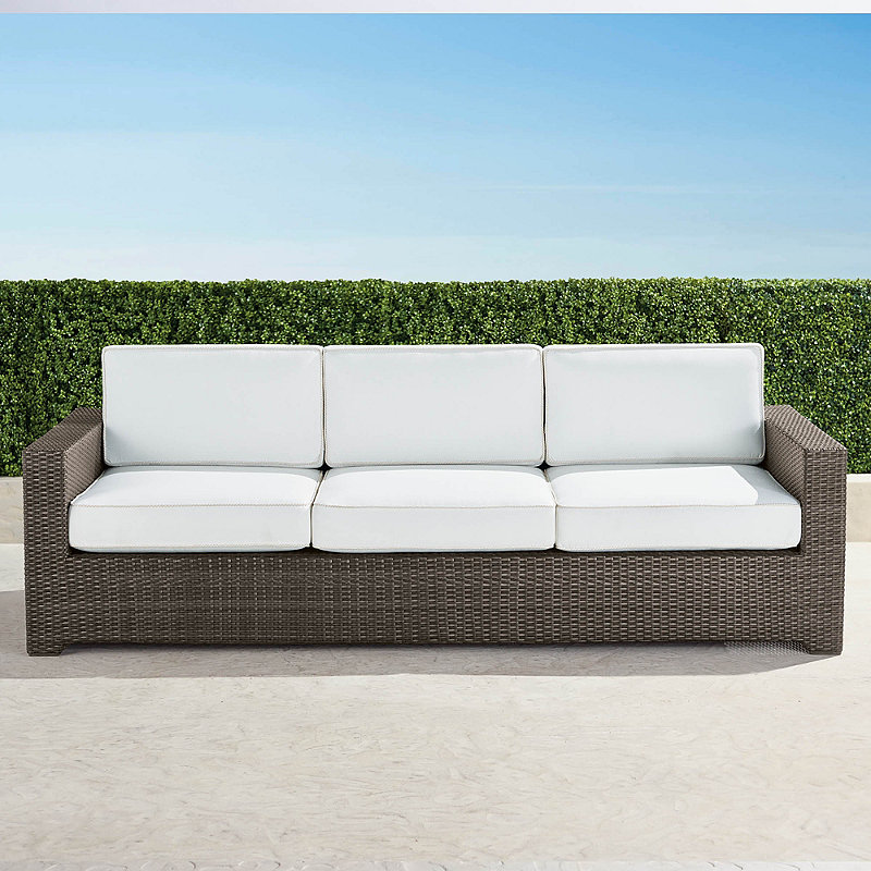 Palermo Sofa with Cushions in Bronze Finish - Cobalt - Frontgate