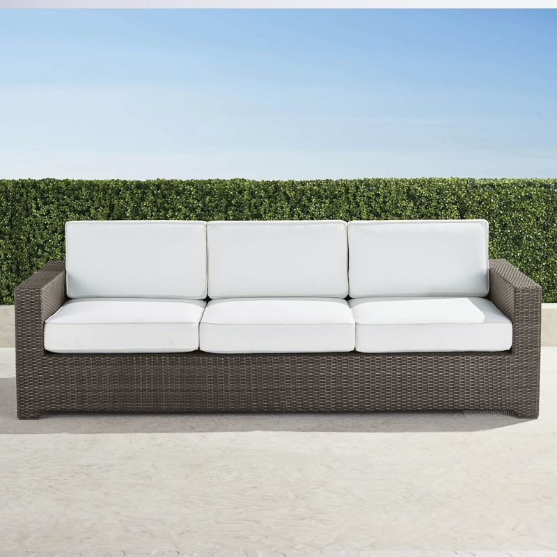 Palermo Sofa with Cushions in Bronze Finish - Cobalt - Frontgate