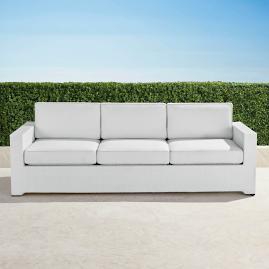 Palermo Sofa with Cushions in White Finish
