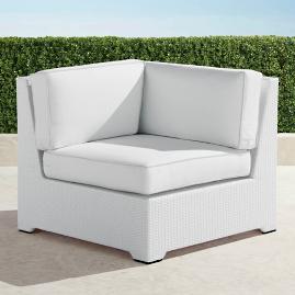 Palermo Corner Chair with Cushions in White Finish