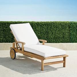 Cassara Chaise Lounge with Cushions in Natural Finish