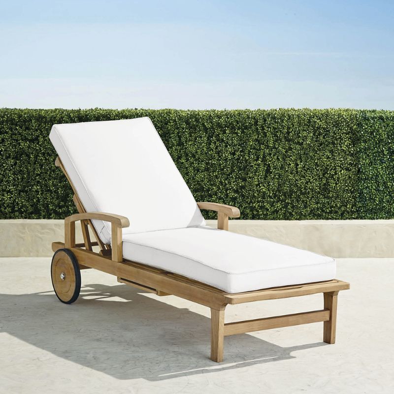 Frontgate Cassara Chaise Lounge With Cushions In Natural Finish