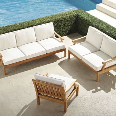Cassara 3-pc. Sofa Set in Natural Finish