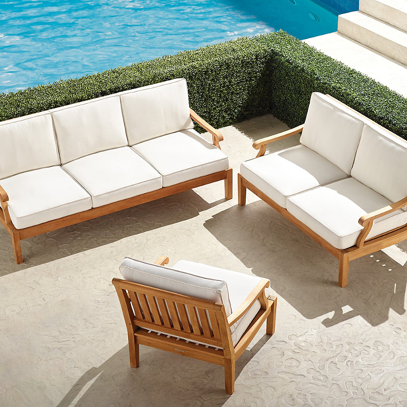 Cassara 3-pc Sofa Set in Natural Finish