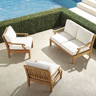 Cassara 3-pc. Loveseat Set in Natural Teak