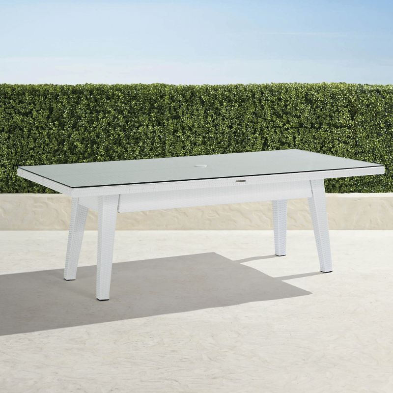 Frontgate Palermo Glass-overlay Dining Table In White Finish