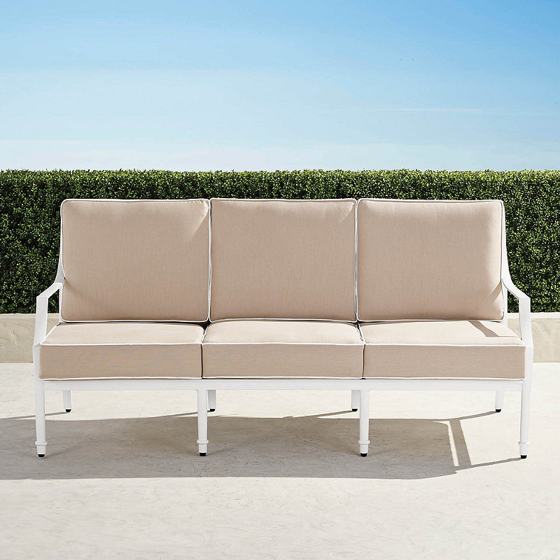 Grayson Sofa with Cushions in White Finish