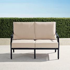 Grayson Loveseat with Cushions in Black Finish