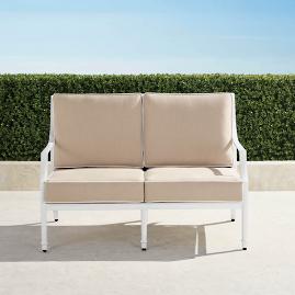 Grayson Loveseat with Cushions in White Finish