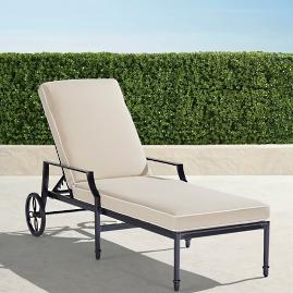 Grayson Chaise Lounge Chair with Cushions in Black