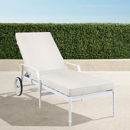 Grayson Chaise Lounge with Cushions in White Finish