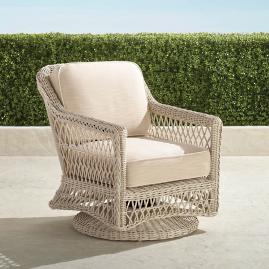 Hampton Swivel Lounge Chair in Ivory Finish