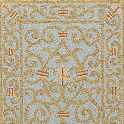 Fleur de Lis Hand-Hooked Wool Runner