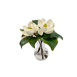 Magnolia Trio Stems in Glass Vase